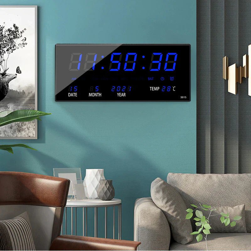 LED väggklocka med spegeleffekt – Lumino