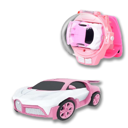 Rosa und weißes Spielzeugauto, ferngesteuert, Kinderauto, Geschenkidee, Kunststoff.