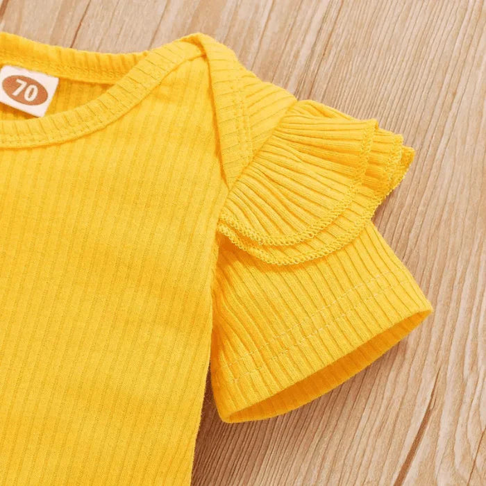2-delad babyoutfit med solrosmönster – SolLeende