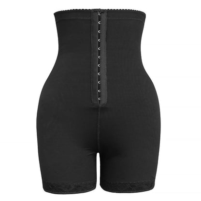 Schwarzer Taillenformer Body Shaper mit hoher Taille und Hakenverschluss für Damen.