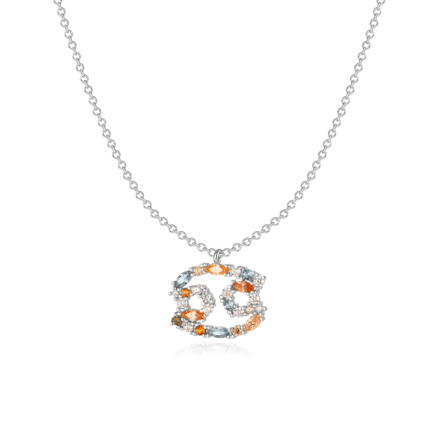 Silberne Tierkreiszeichen-Halskette mit funkelnden Kristallen, eleganter Schmuck für Damen.
