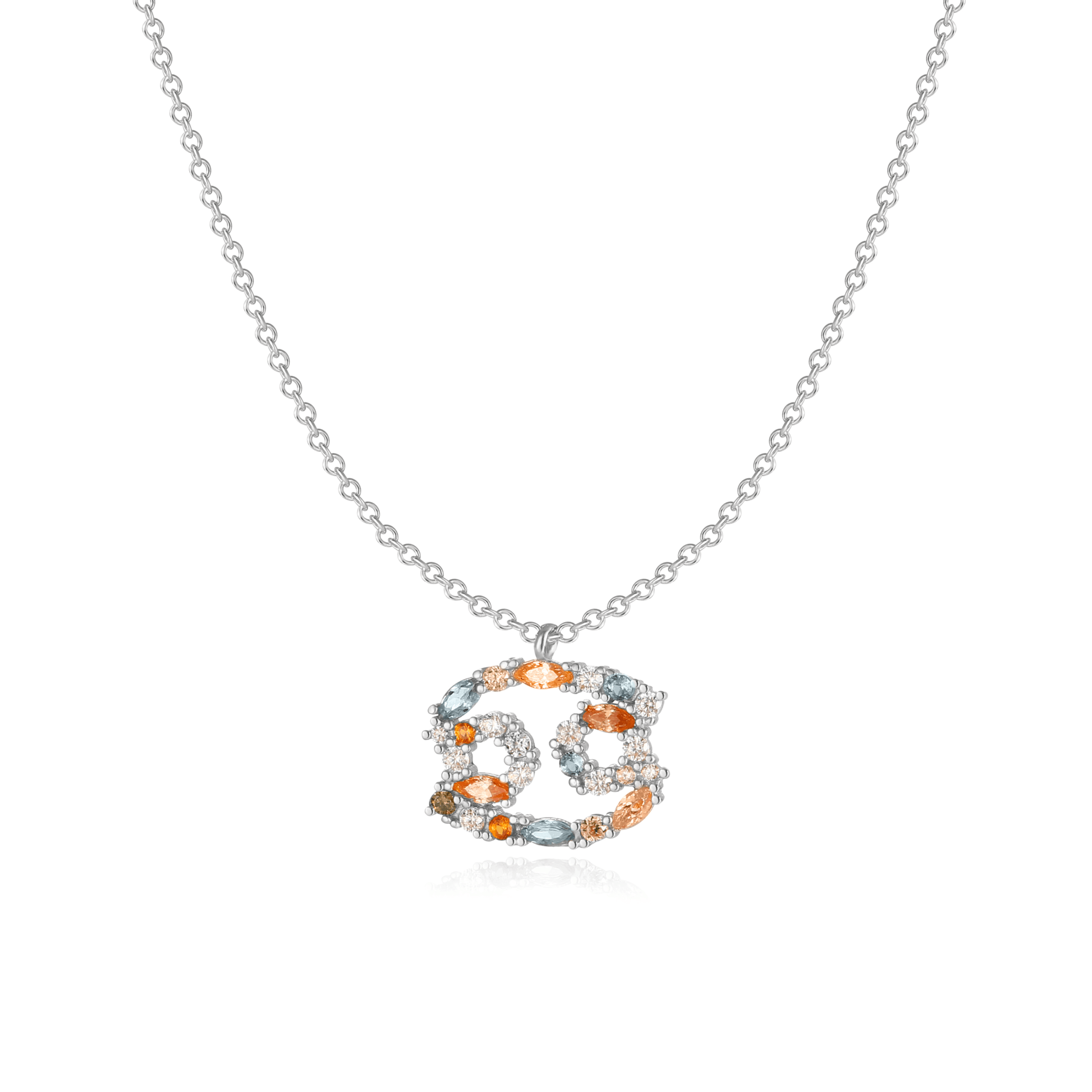 Silberne Tierkreiszeichen-Halskette mit funkelnden Kristallen, eleganter Schmuck für Damen.
