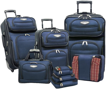 8-delars softshell-resväskeset med packningskuber och TSA-lås – TravelMax