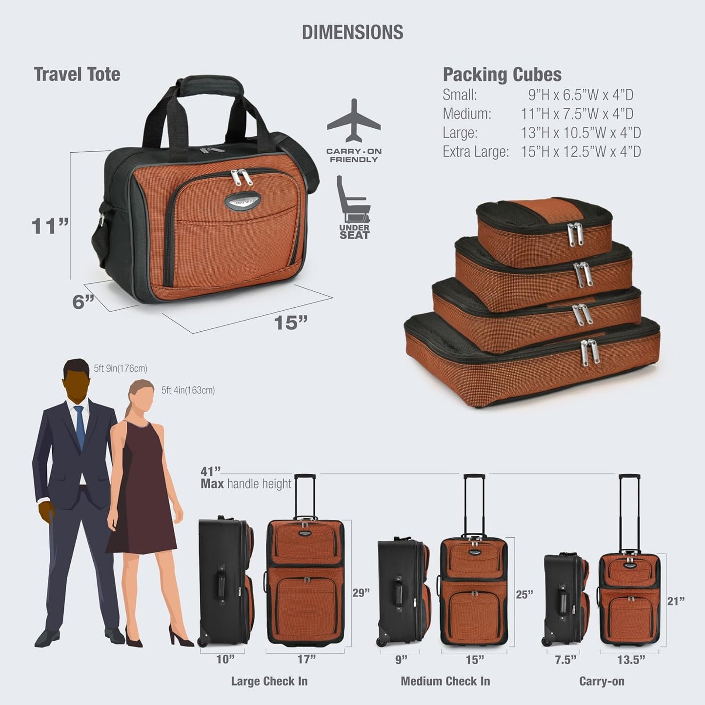 8-delars softshell-resväskeset med packningskuber och TSA-lås – TravelMax