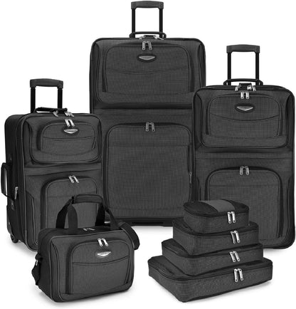 8-delars softshell-resväskeset med packningskuber och TSA-lås – TravelMax