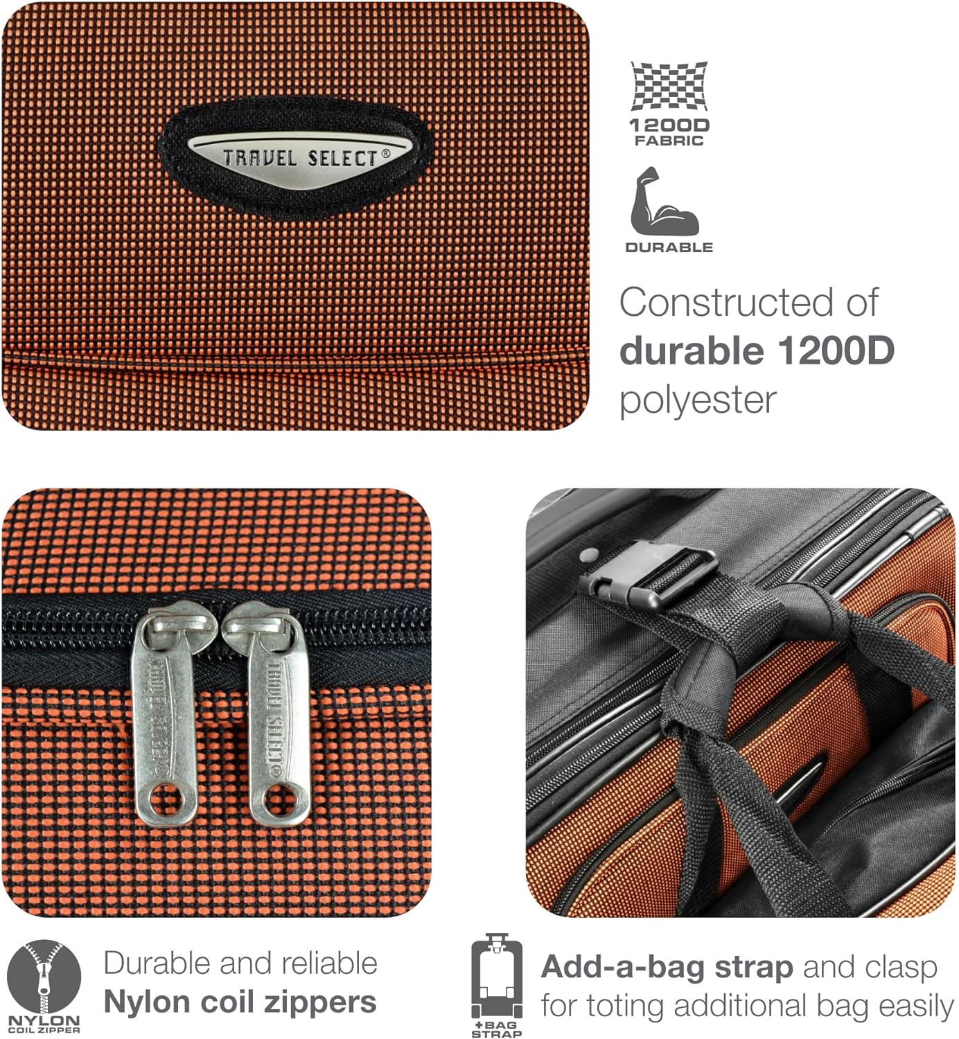 8-delars softshell-resväskeset med packningskuber och TSA-lås – TravelMax