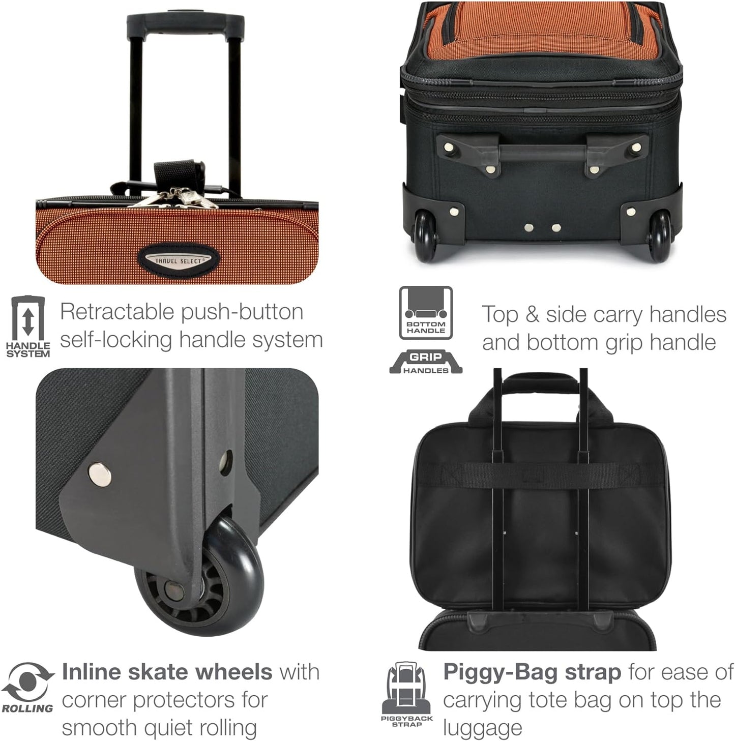 8-delars softshell-resväskeset med packningskuber och TSA-lås – TravelMax