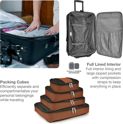 8-delars softshell-resväskeset med packningskuber och TSA-lås – TravelMax
