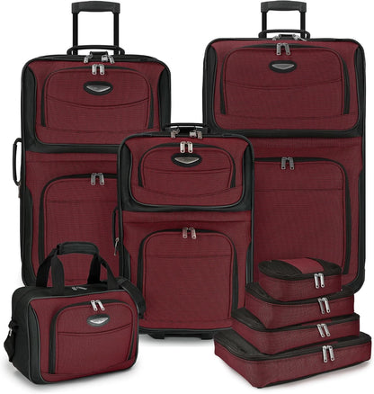 8-delars softshell-resväskeset med packningskuber och TSA-lås – TravelMax