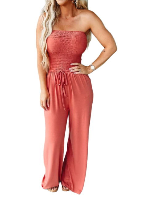 Off-shoulder-sommardress med vida ben – Camila