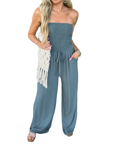 Off-shoulder-sommardress med vida ben – Camila