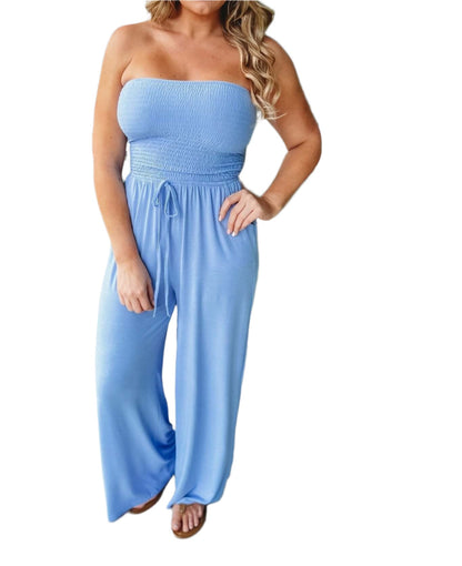 Off-shoulder-sommardress med vida ben – Camila