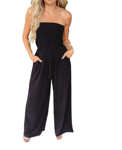Off-shoulder-sommardress med vida ben – Camila