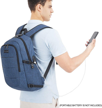 Extra stor anti-stöld laptop- och reseryggsäck med USB-port – 30–50 L