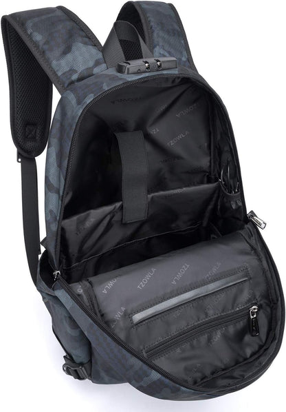 Extra stor anti-stöld laptop- och reseryggsäck med USB-port – 30–50 L
