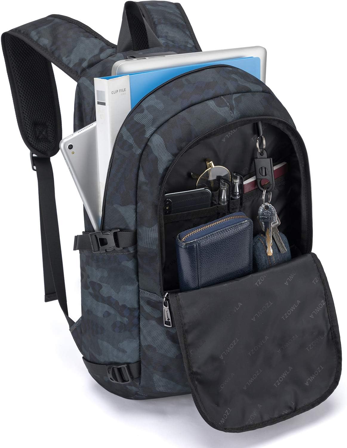 Extra stor anti-stöld laptop- och reseryggsäck med USB-port – 30–50 L