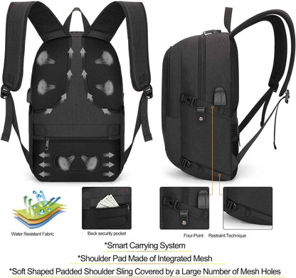 Extra stor anti-stöld laptop- och reseryggsäck med USB-port – 30–50 L