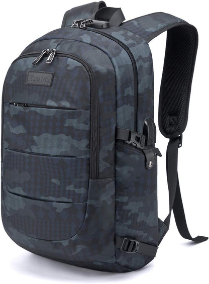 Extra stor anti-stöld laptop- och reseryggsäck med USB-port – 30–50 L