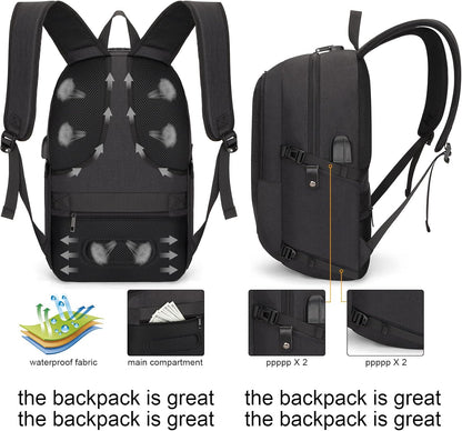 Extra stor anti-stöld laptop- och reseryggsäck med USB-port – 30–50 L