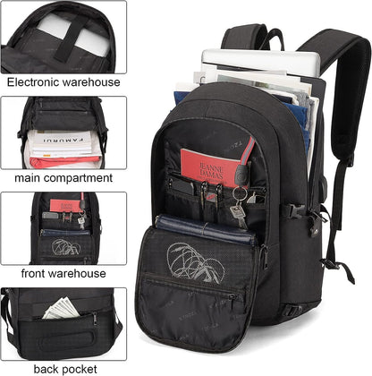 Extra stor anti-stöld laptop- och reseryggsäck med USB-port – 30–50 L