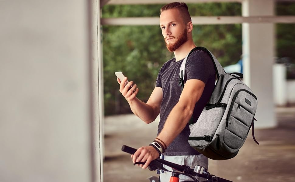 Extra stor anti-stöld laptop- och reseryggsäck med USB-port – 30–50 L