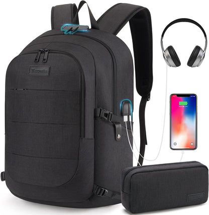 Extra stor anti-stöld laptop- och reseryggsäck med USB-port – 30–50 L