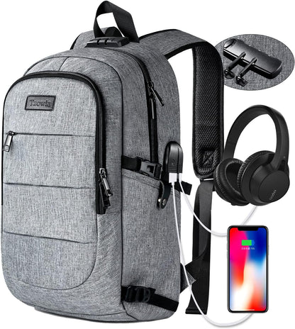 Extra stor anti-stöld laptop- och reseryggsäck med USB-port – 30–50 L