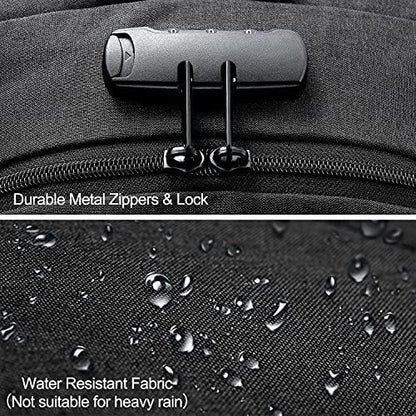 Extra stor anti-stöld laptop- och reseryggsäck med USB-port – 30–50 L
