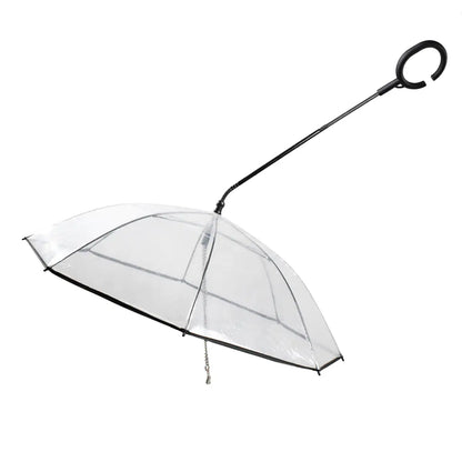 Transparenter Regenschirm mit schwarzem Griff, langlebig, modisch, ideal für Regenwetter.