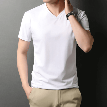 Slim Fit V-ringad T-shirt herr – Bekväm & vardaglig – Jonas