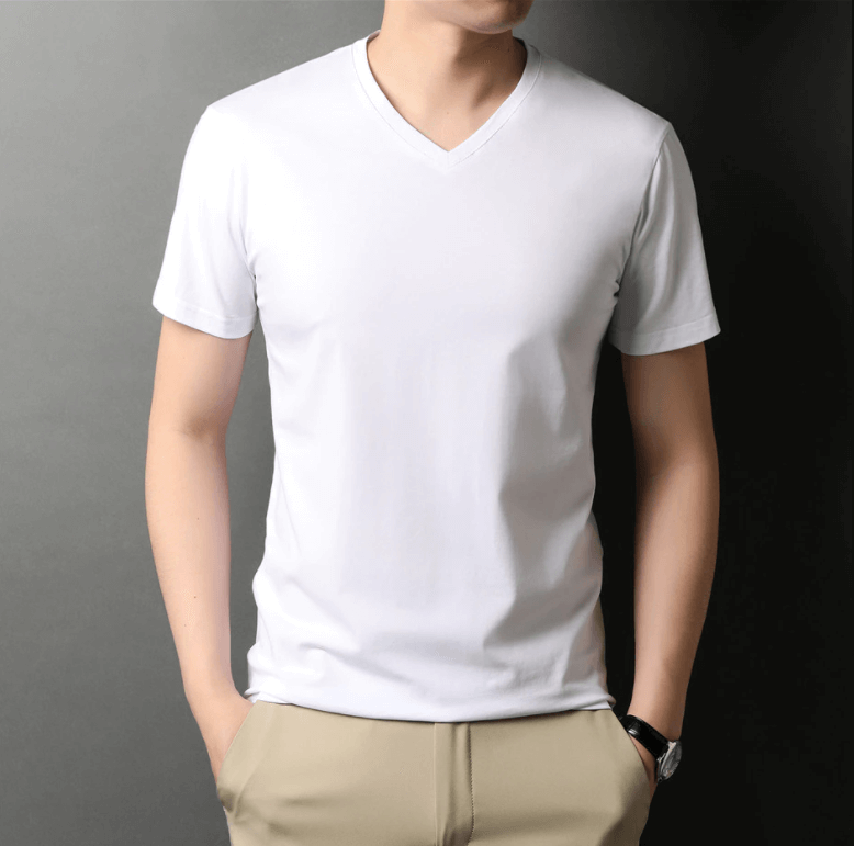 Slim Fit V-ringad T-shirt herr – Bekväm & vardaglig – Jonas