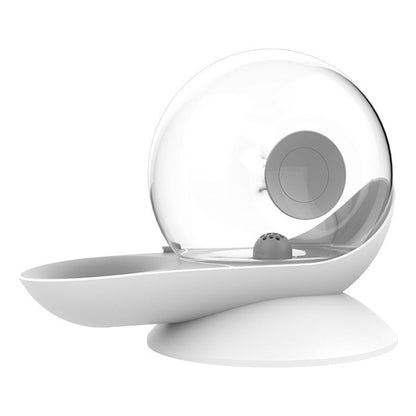 Automatische Katzen-Trinkbrunnen, weiß, Schneckenform, Haustier-Wasserspender, modernes Design.