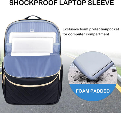 Lätt vattentät laptopryggsäck med USB-port – kompatibel med 15,6 tum