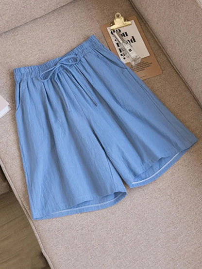 Bekväma och luftiga damshorts i bomull med stretchmidja – Melina