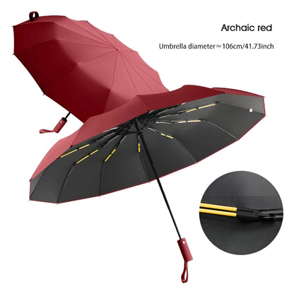Roter Regenschirm, 106 cm Durchmesser, winddicht, faltbar, langlebig, stilvoll.