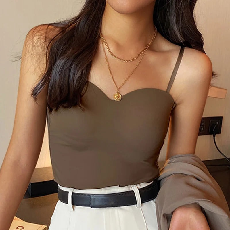 Set med 4 lätta linnen med inbyggd bandeau-bh - Tiana