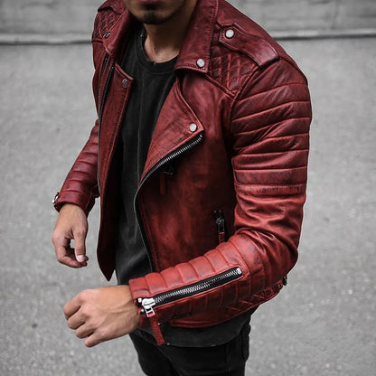 Herren Leren Bikerjack – Cael