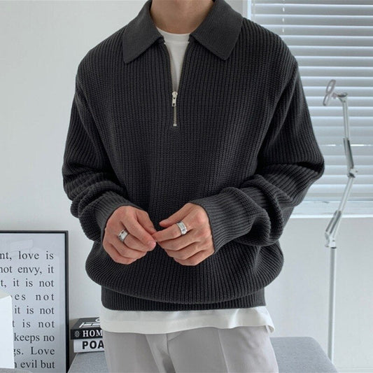 Herrsweatshirt med dragkedjekrage – Jonas