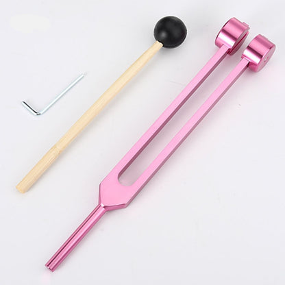 Rosa Stimmgabel-Set mit Holzklöppel und Inbusschlüssel, Klangtherapie, Musikzubehör.