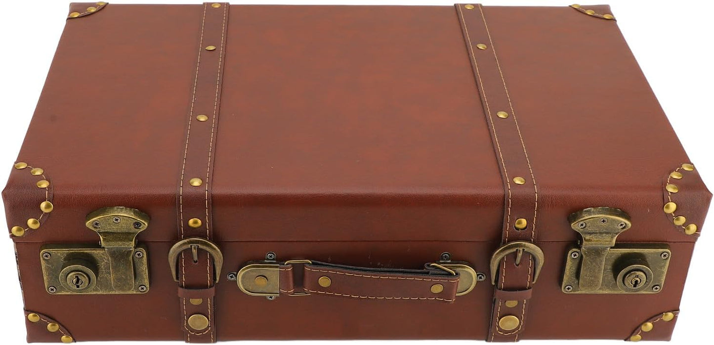 Vintage läder-overnight-handbagagekoffert med legeringslås – Heritage brun