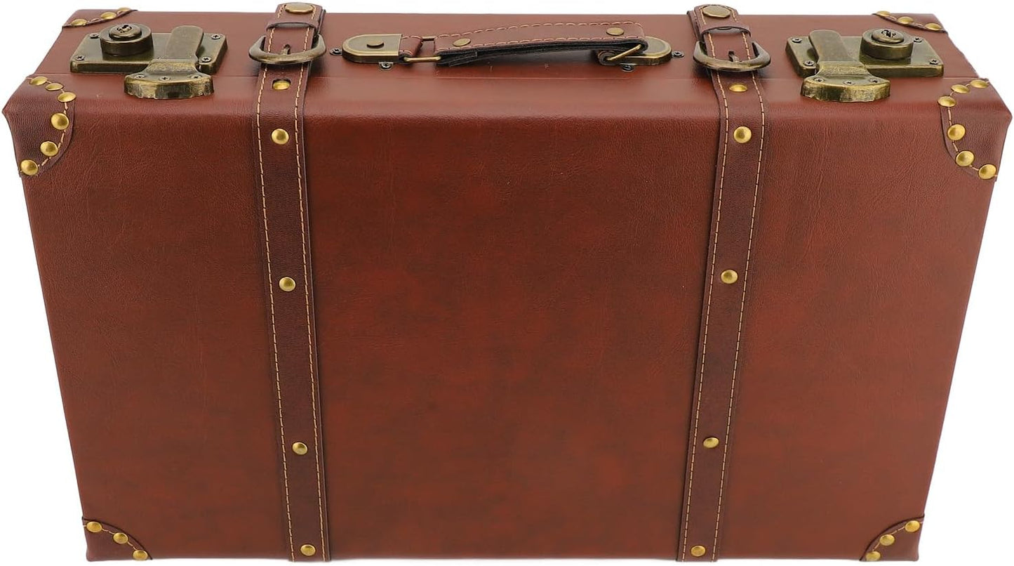 Vintage läder-overnight-handbagagekoffert med legeringslås – Heritage brun
