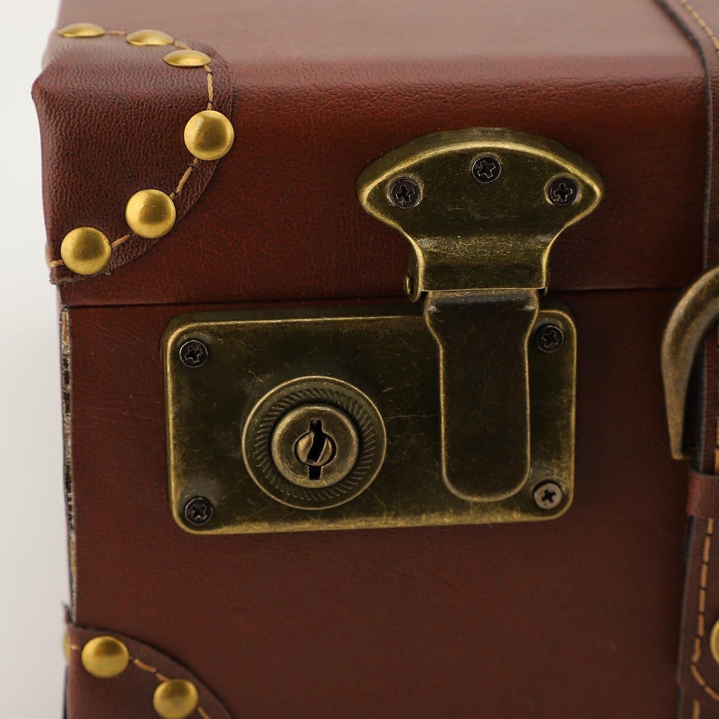 Vintage läder-overnight-handbagagekoffert med legeringslås – Heritage brun
