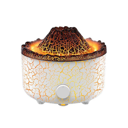 Vulkan-Luftbefeuchter, LED-Licht, weiß-gelb, dekorativ, Aromatherapie, modernes Design.