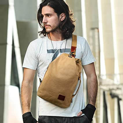 Vattenavvisande canvas-axelremsväska med antistöldfack – MultiWear