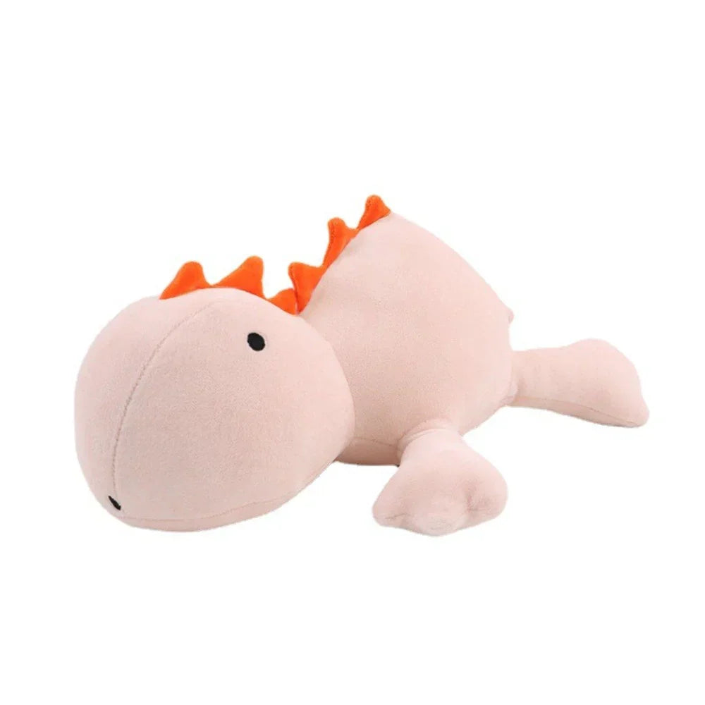 Hellrosa Plüsch-Dinosaurier, gewichtetes Kuscheltier, beruhigend, Kinder, Geschenkidee.