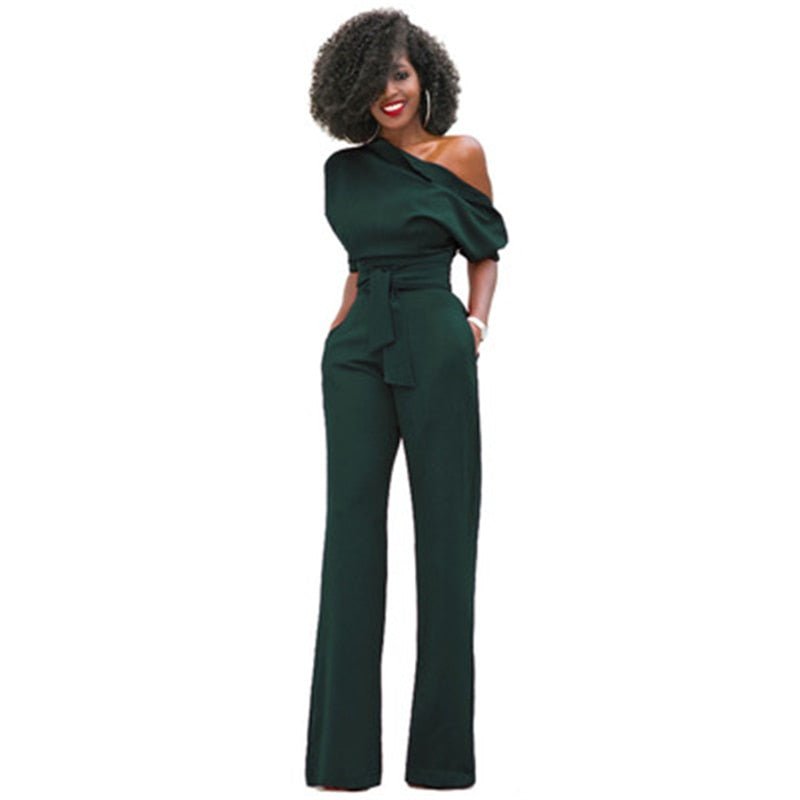En enfärgad bodycon-jumpsuit för damer – Höstmagi Sofia