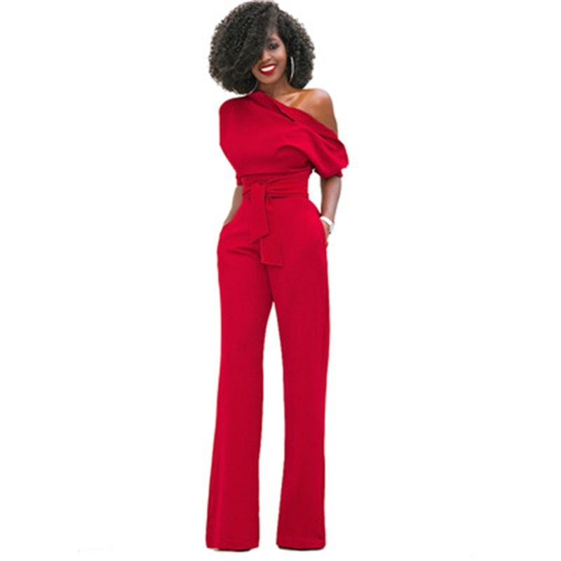 En enfärgad bodycon-jumpsuit för damer – Höstmagi Sofia