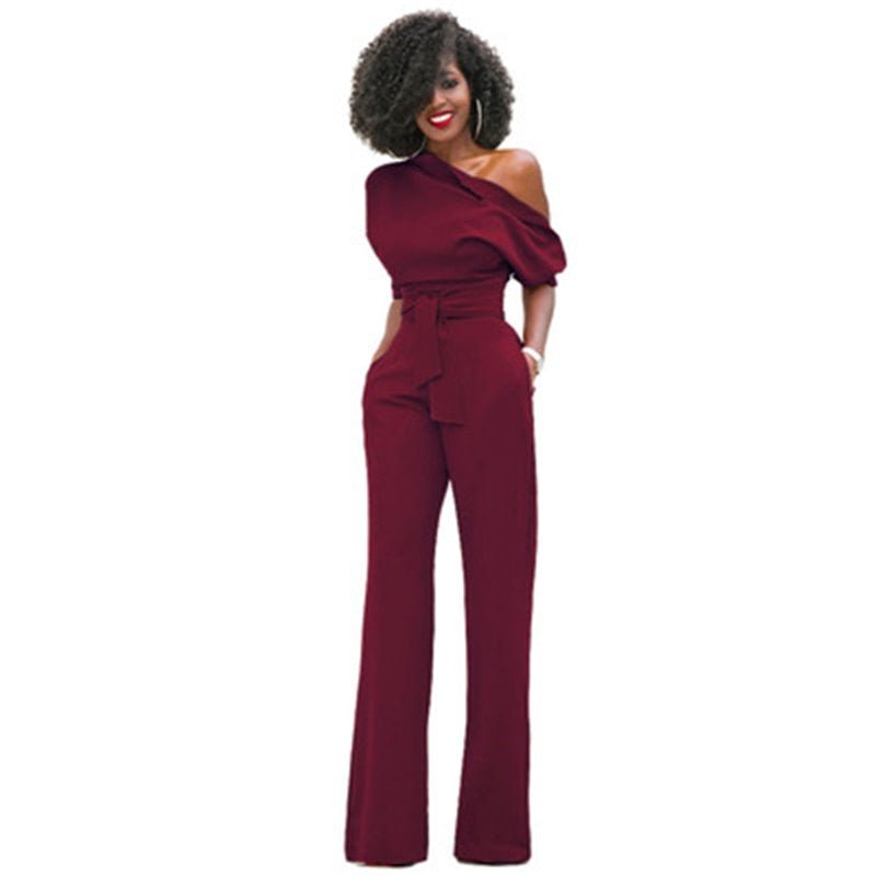 En enfärgad bodycon-jumpsuit för damer – Höstmagi Sofia