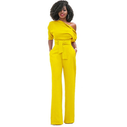 En enfärgad bodycon-jumpsuit för damer – Höstmagi Sofia