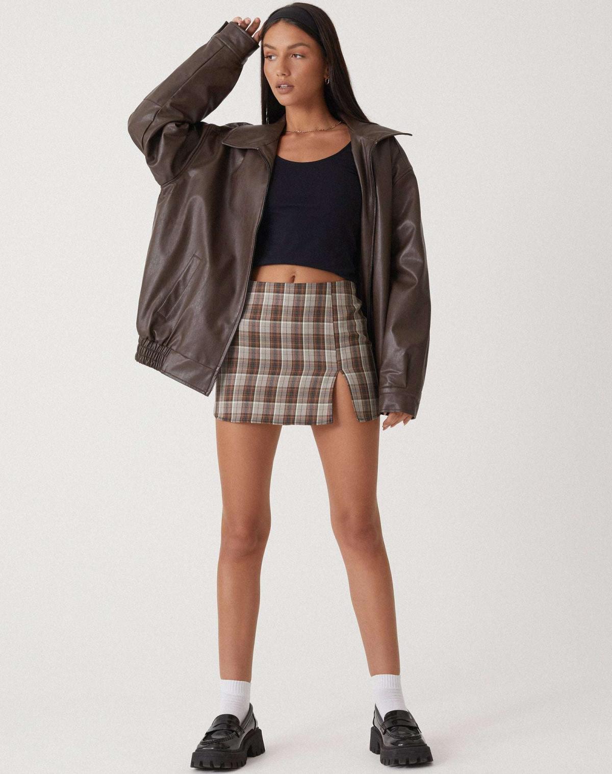 Oversized höstläder damsjacka – Yara